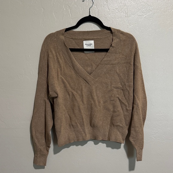 Abercrombie & Fitch V-Neck Brown Sweater - Picture 1 of 5